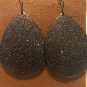 Gunmetal Sparkle Metal Earrings